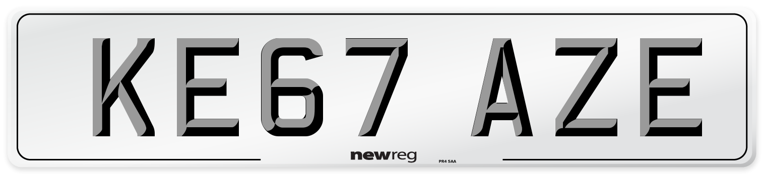 KE67 AZE Number Plate from New Reg